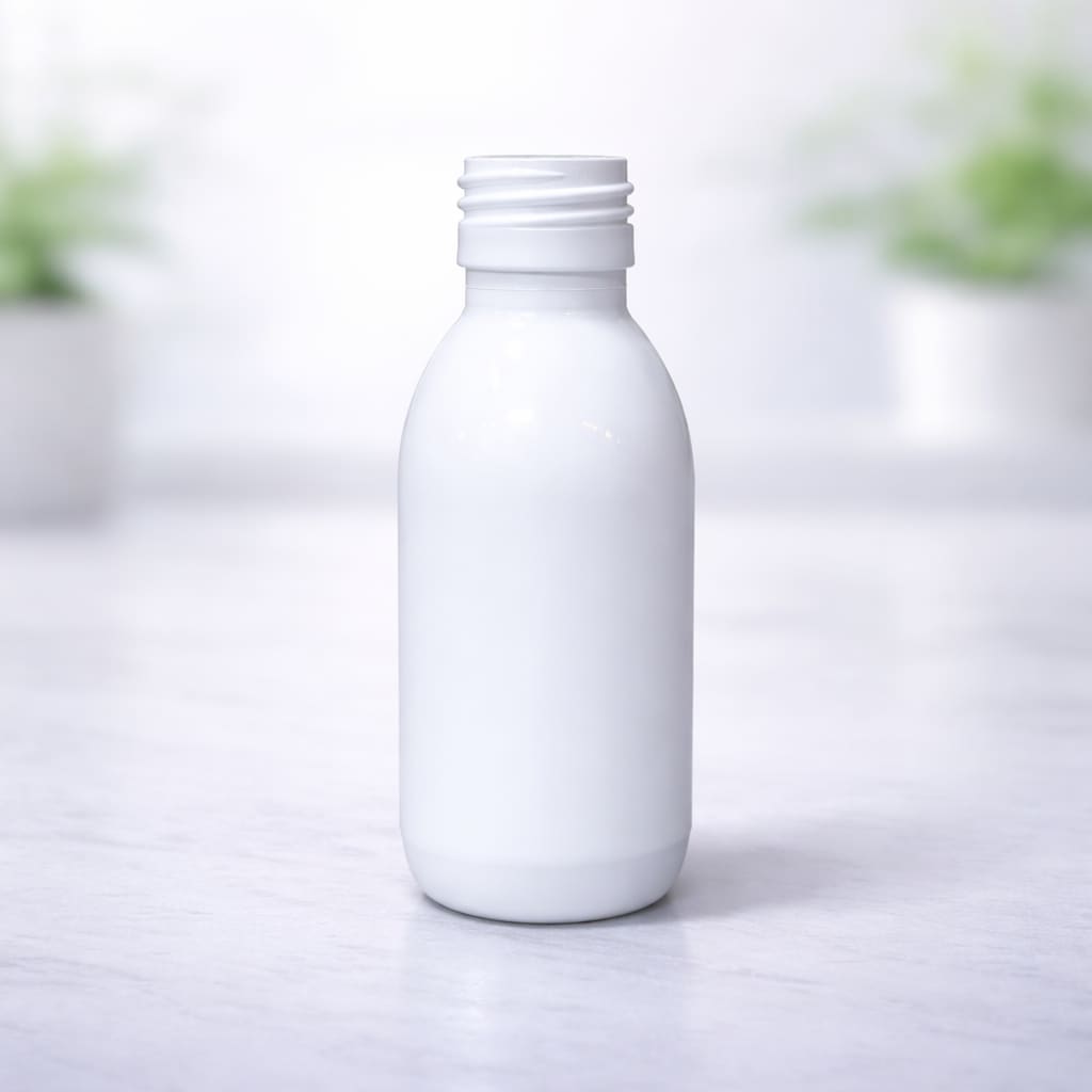 Travel-size cosmetic bottle with flip cap